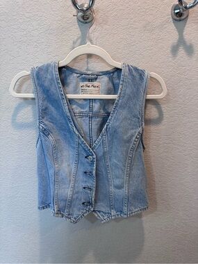 We The Free Light Blue Denim Vest